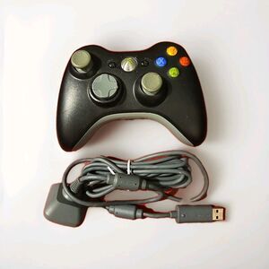 Genuine OEM Microsoft Xbox 360 Wireless Controller Black CLEANED TESTED